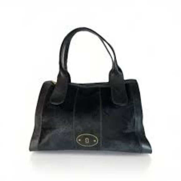 NWT Fossil Vintage Re-Issue VRI Satchel Top Zip Black Haircal - Picture 3 of 7